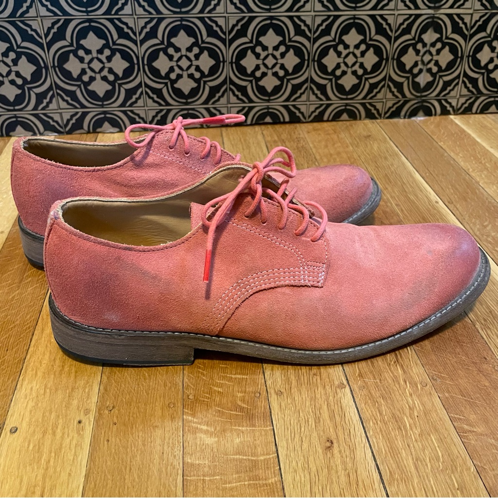 Vintage Shoe Company Pink Suede Oxfords Vintage Derby